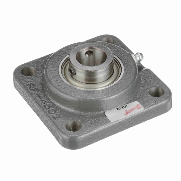 Mounted Cast Iron Four Bolt Flange Ball Bearing - 52100 Bearing Steel - Setscrew Lock